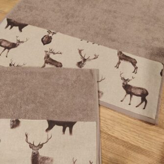 Coppia Asciugamani Cervi Brown