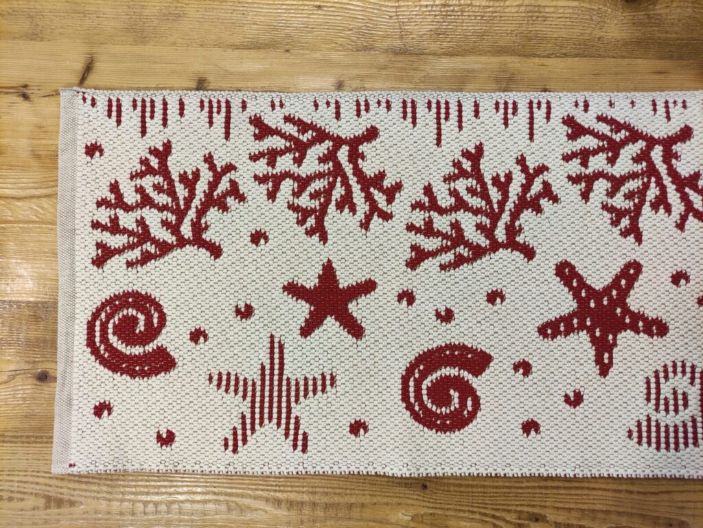 tappeto da bagno conchiglie coralli rosso ecru
