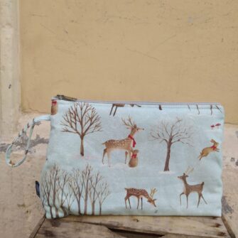 Beauty case in tessuto Narnia Azzurro in cotone stampato