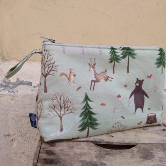 beauty case bosco verde, fatto in laboratorio, indispensabile per tenere tutto in ordine