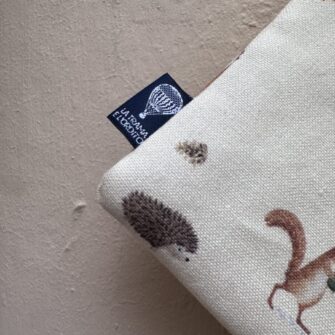 Pochette Bosco Vaniglia in cotone con cerniera decorativa