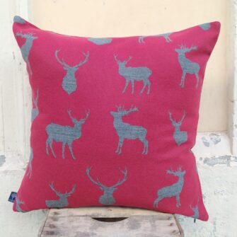 Federa Copricuscino Cervi Rosso