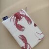 Pochette Aragoste in cotone con cerniera decorativa