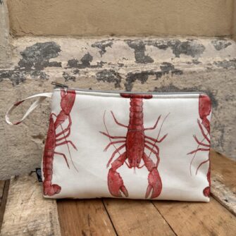 Beauty case in tessuto Aragoste in cotone stampato