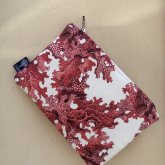 Pochette Coralli Rossi in cotone con cerniera decorativa