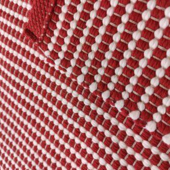 Tappeto Nodo Rosso e Avorio