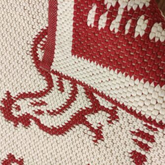 Tappeto Galline Rosso