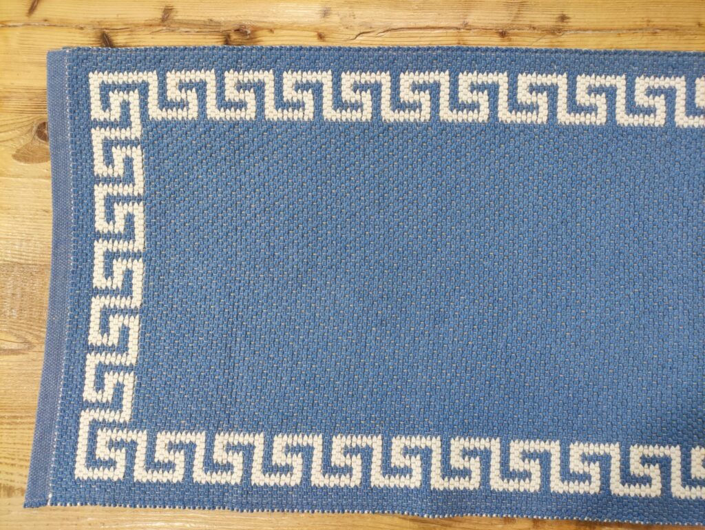 tappeto da bagno greca azzurra