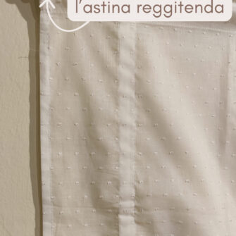 Tenda a pacchetto a vetro in tessuto plumetis su astina