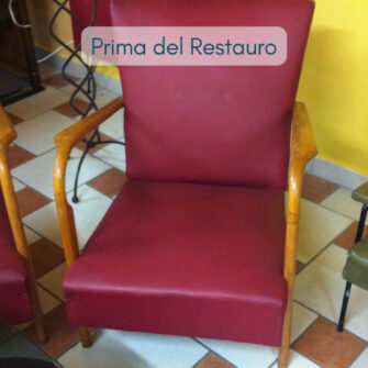 Poltrona vintage anni 50 prima del restauro