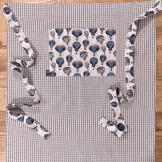 Grembiule da bistrot Quadretto Grigio e Mongolfiere