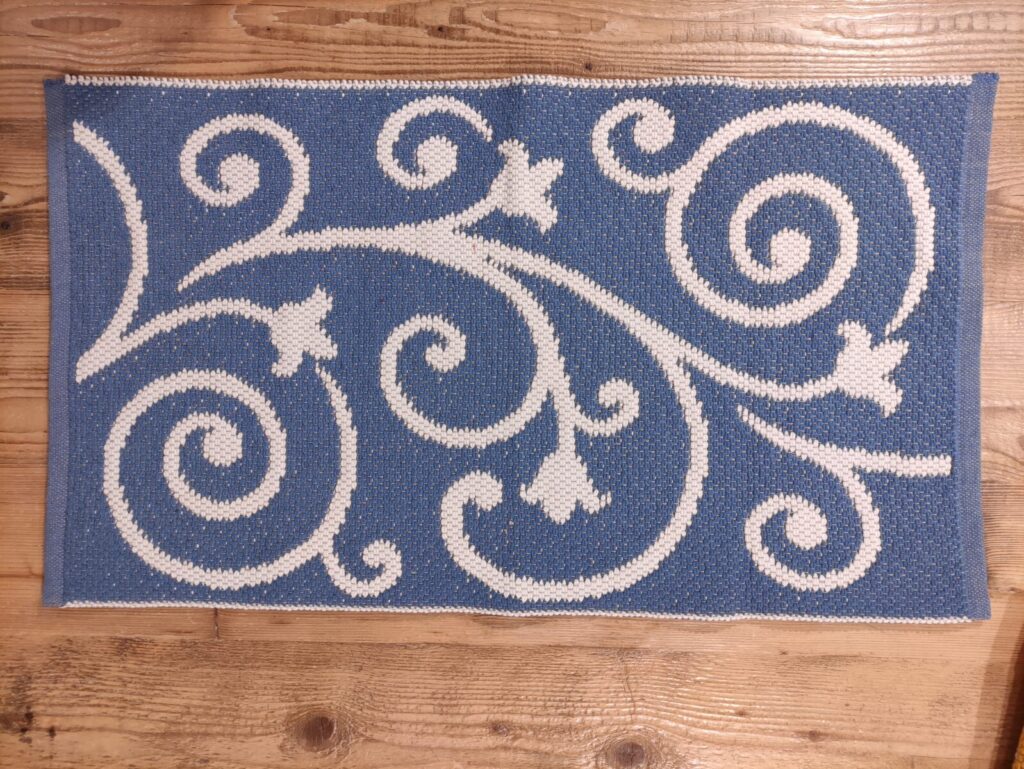tappeto da bagno arabesco blu