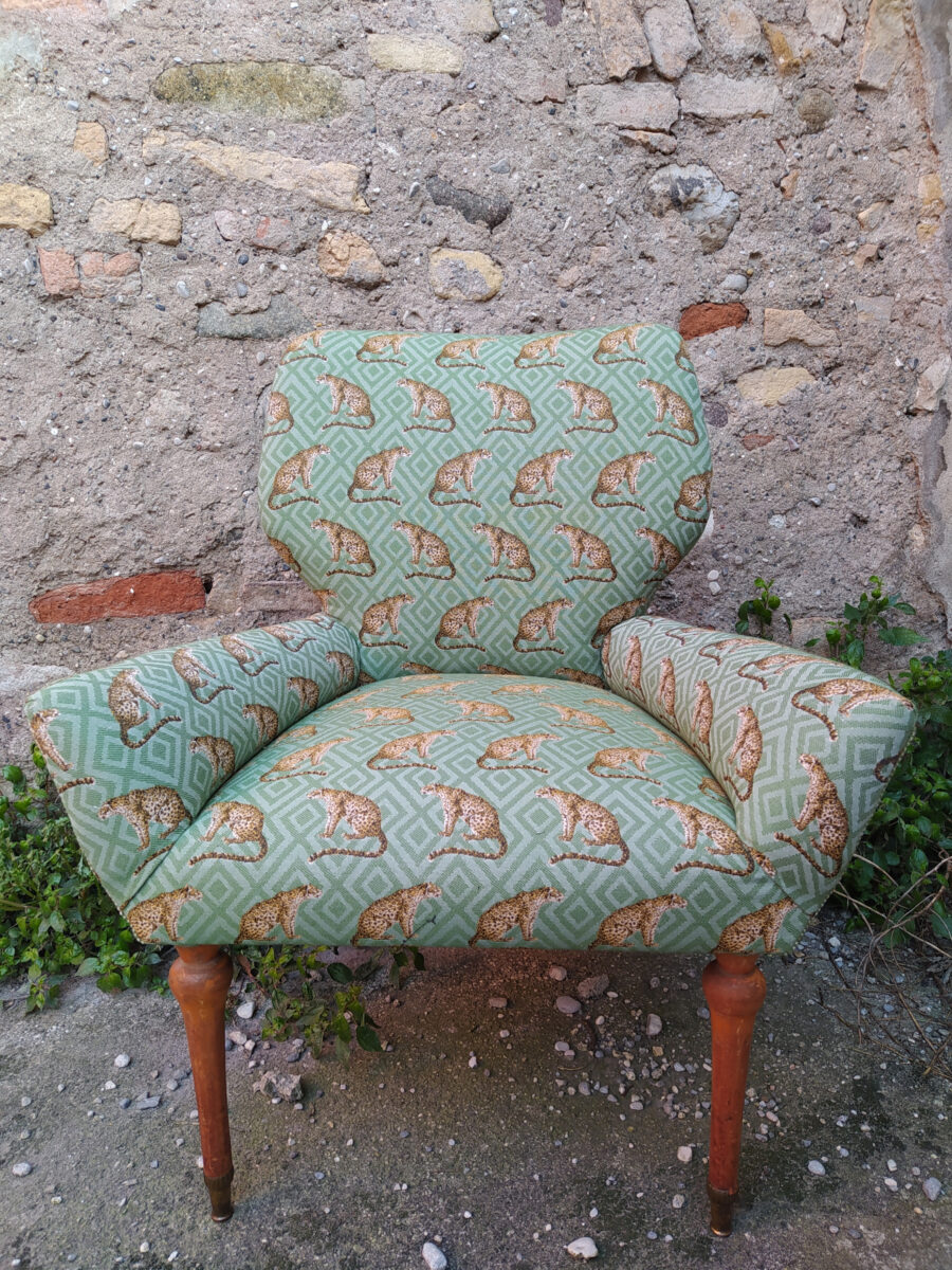 2 Poltroncina anni 50 rifoderata