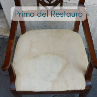 sedia con braccioli prima del restauro