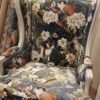 Bergère stile Chippendale rifoderata in velluto Giungla