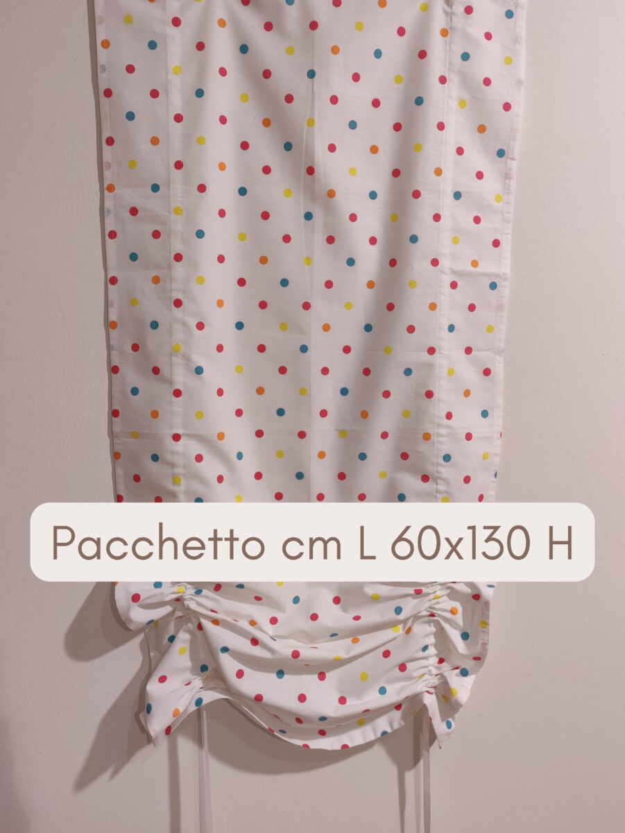 Tenda a Pacchetto a Vetro Pois Colorati (3) Tenda a Pacchetto a Vetro Pois Colorati misure