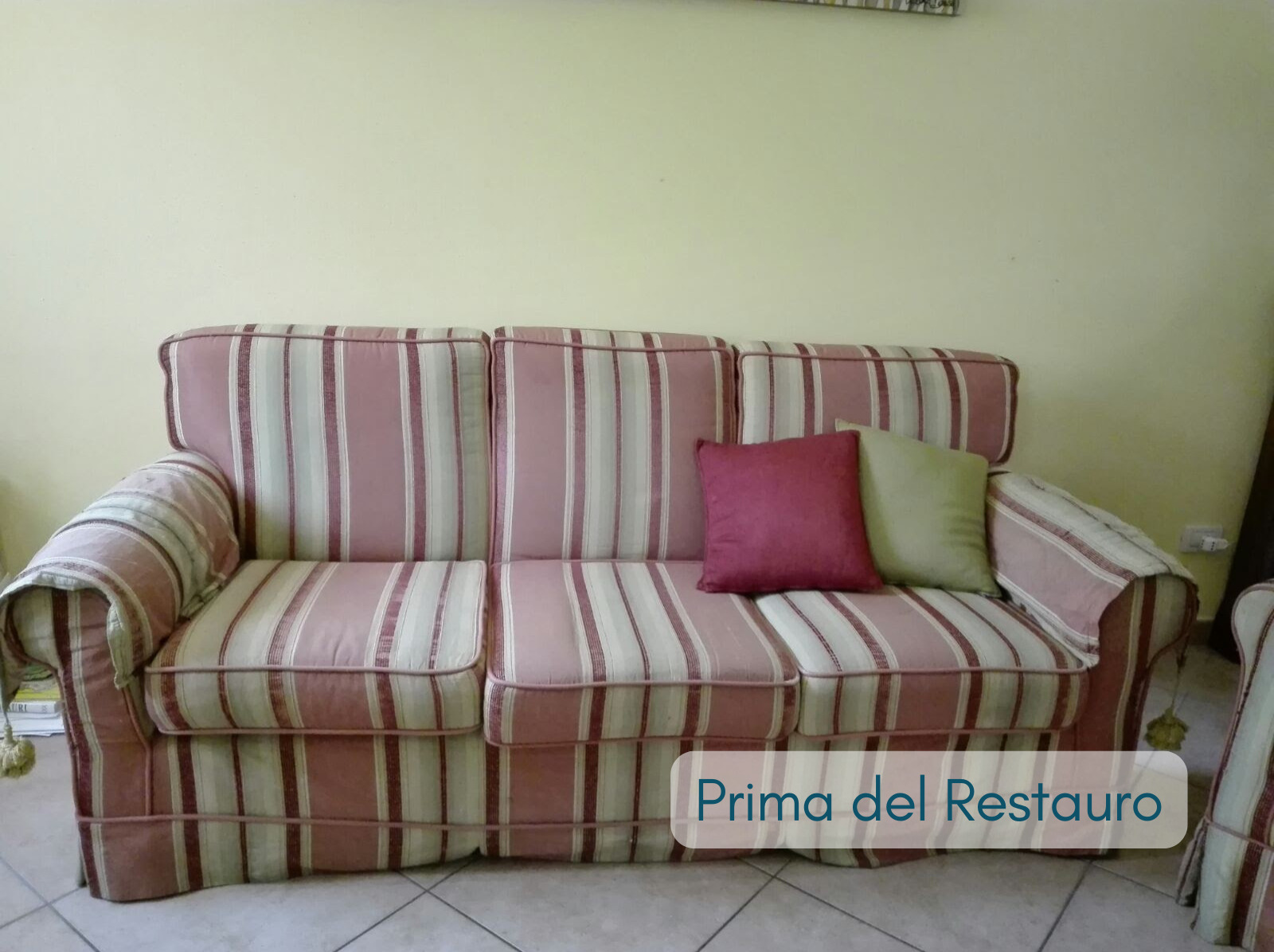 mattanza divano prima Divano Sfoderabile prima del restauro