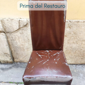 sedia ecopelle prima del restauro