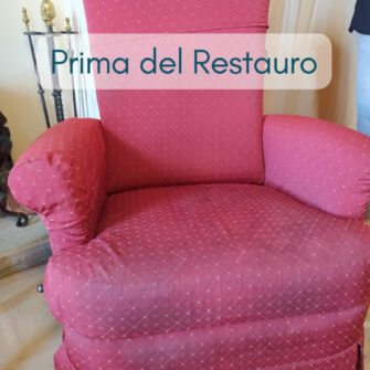 poltrona reclinabile prima del restauro