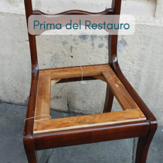 sedia Novecento con seduta estraibile prima del restauro