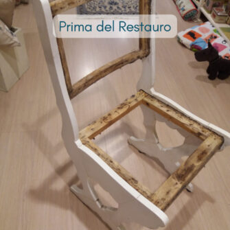 sedia stile medievale prima del restauro