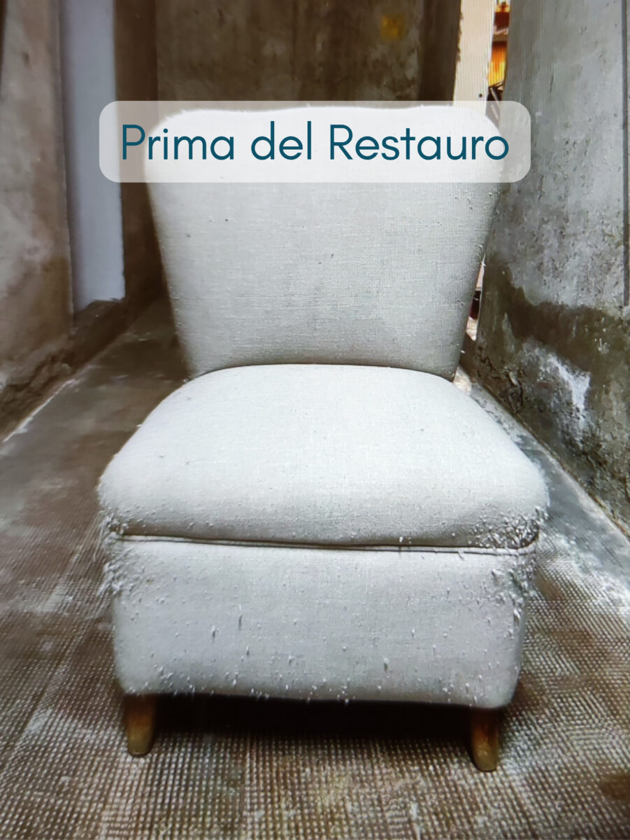 tornetta poltroncina prima poltroncina nonnina prima del restauro