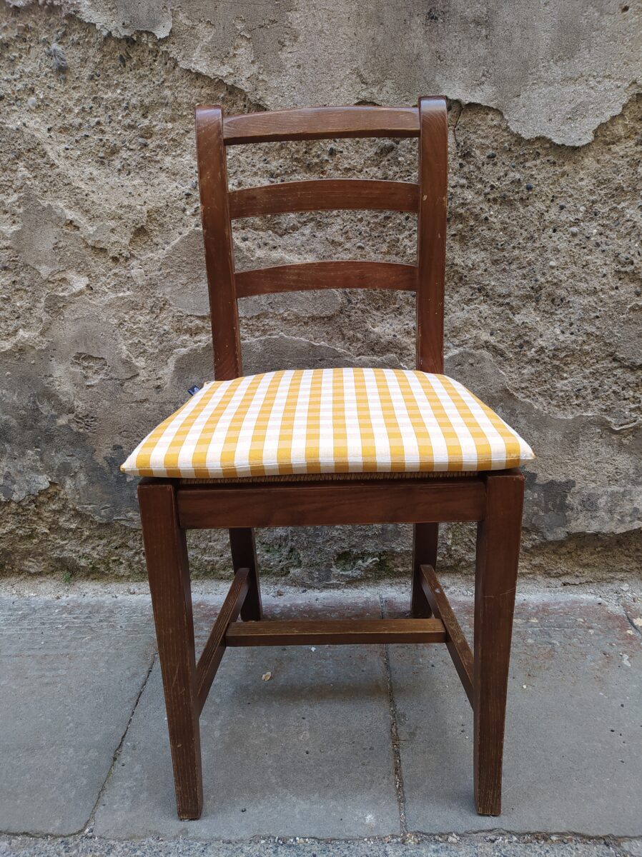 CUSCINO PER SEDIA - QUADRO BOLSENA SENAPE (10) cuscino a saponetta per sedia