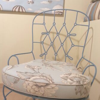 cuscino su misura per sedia in ferro