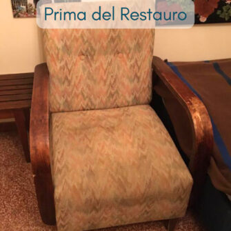 poltrona anni 40 prima del restauro