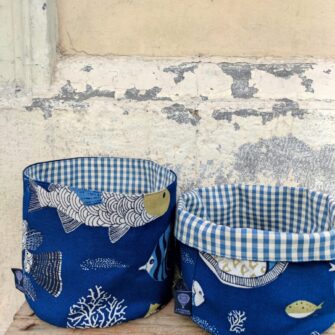 cestino in tessuto pesci mykonos reversibile