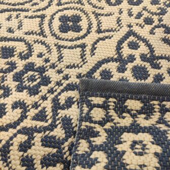 Tappeto Maioliche Blu-Avorio