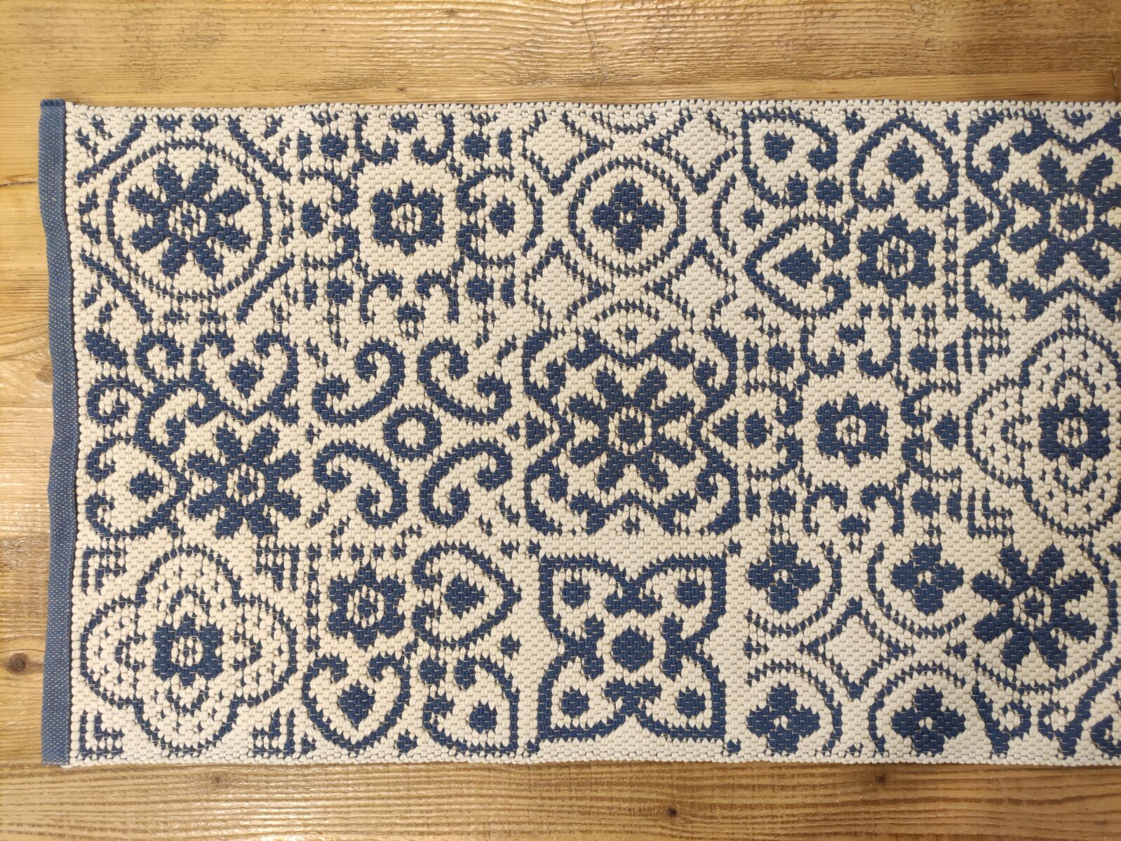 tappeto da bagno maioliche blu e bianco