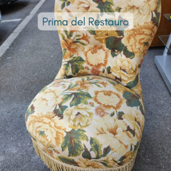 Poltrona nonnina prima del restauro