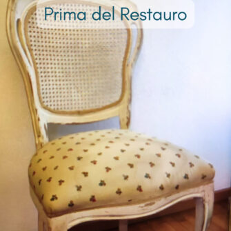 rivestimento sedia shabby prima del restauro
