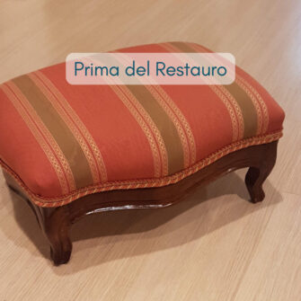 sgabello poggiapiedi prima del restauro