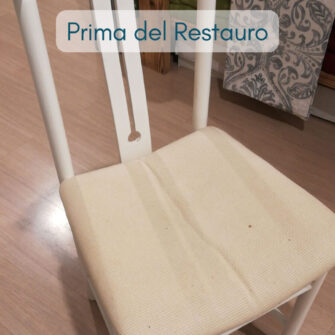 sedia a righe prima del restauro