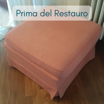 pouf classico prima del restauro