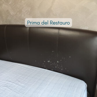 testata letto in ecopelle prima del restauro