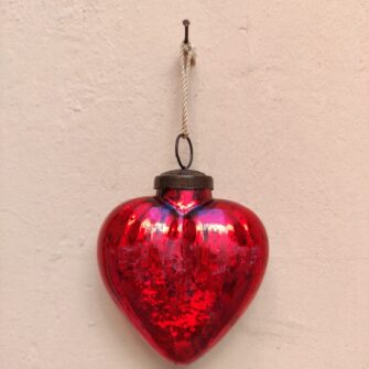 Decorazione Cuore in Vetro Rosso
