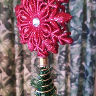 Puntale Fiocco di Neve Rosso