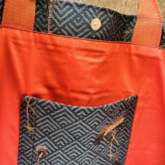 Interno borsa in tessuto Gru Coronate con tasca coordinata