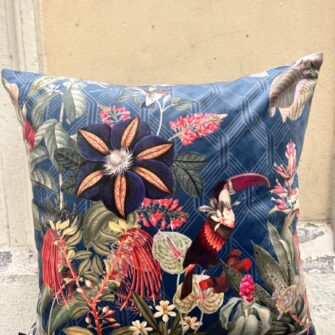 Federa Copricuscino Velluto Colibrì