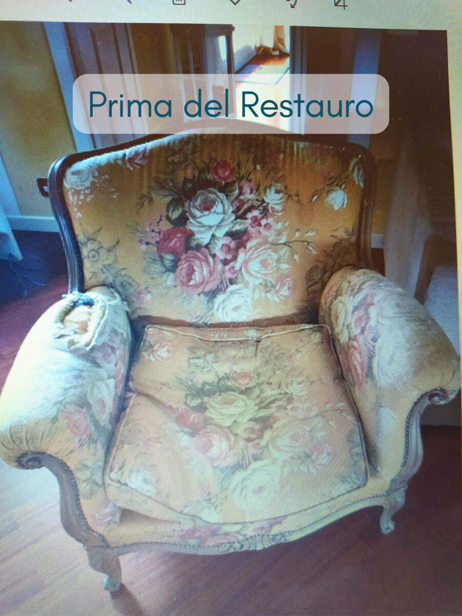poltrona cavalli prima del restauro poltrona cavalli prima del restauro