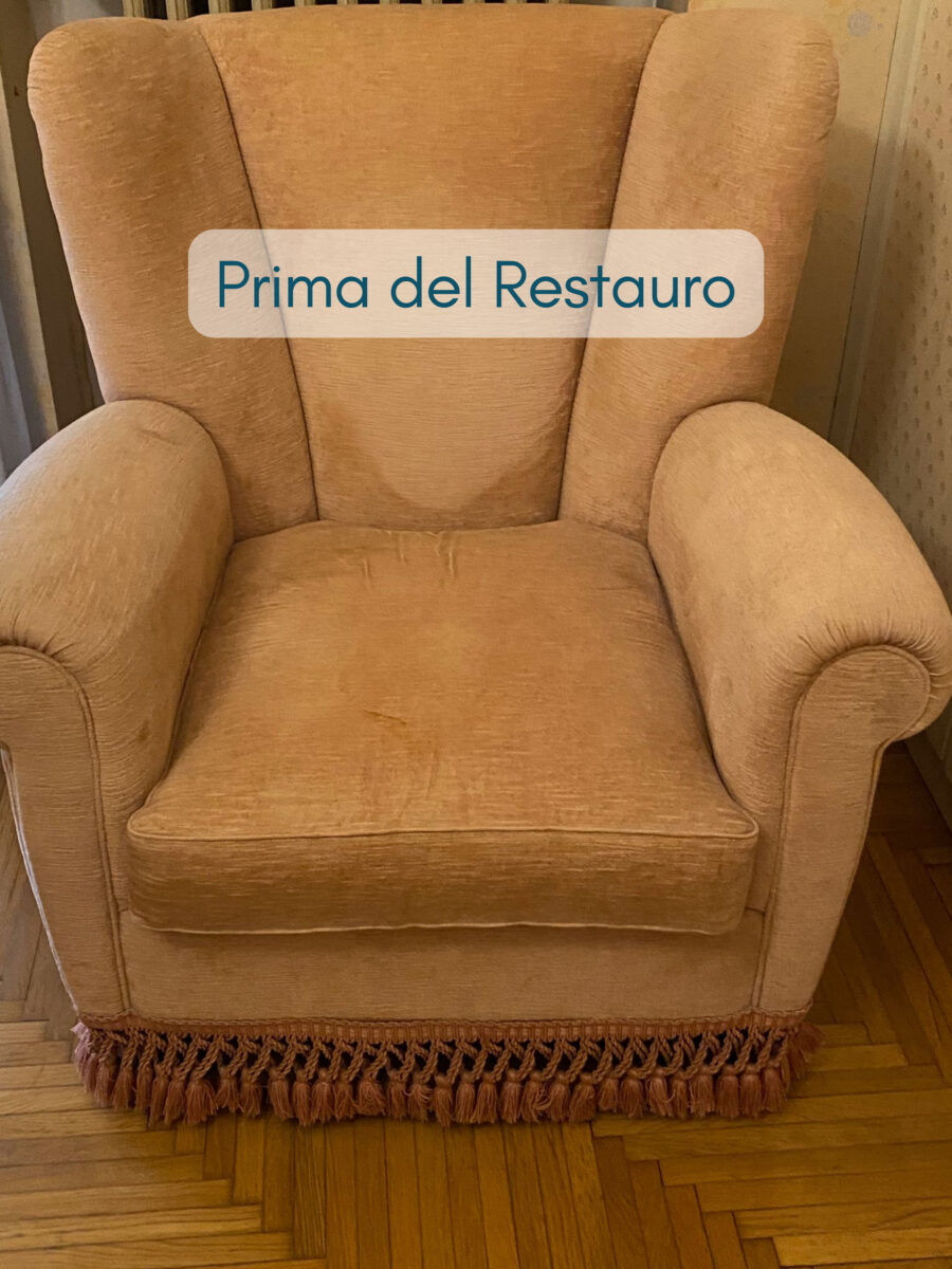 poltrona stefano prima del restauro poltrona Bergère –prima del restauro