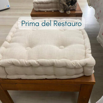 pouf tavolino prima del restauro