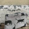 Beauty case in tessuto Gatti Silhouette in cotone stampato