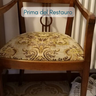 sedia biedermeier prima del restauro
