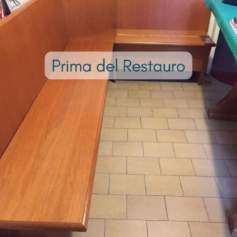 panca con schienale fisso prima del restauro