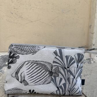 Beauty case Pesci Carboncino coordinabile con tote bag e pochette
