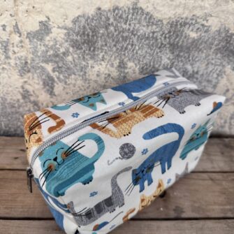 Trousse Gatti Azzurri coordinabile con borsa, pochette e beauty case